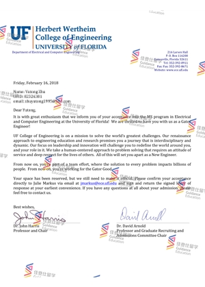 University of Florida- Master of Electronics and Computer Engineering